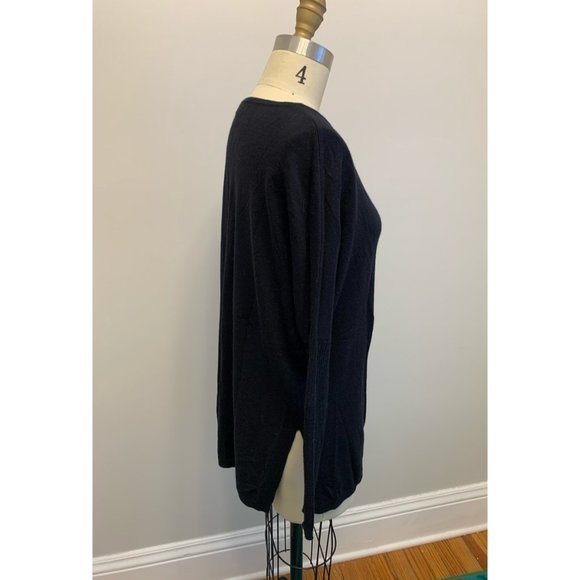 Nordstrom Trouve Side Slit Tunic Sweater Black - Picture 3 of 10